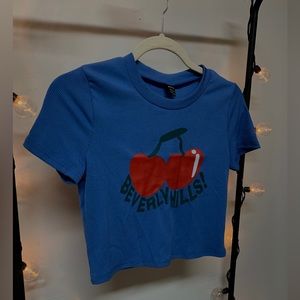 Blue cute women’s crop top